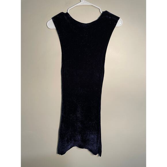 Alexander Wang Navy Blue Velvet Knit Sleeveless Tunic Top‎ One Size - Picture 5 of 9